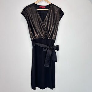 Narciso Rodriguez Design Nation Sequins Evening Party Neutral Black Dress Medium